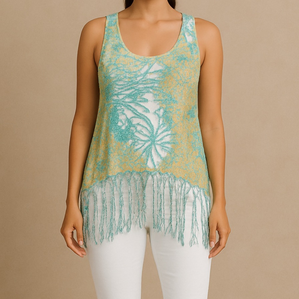 Stretchy Mermaid look Multi Print Detail Shirt Top Tank Top